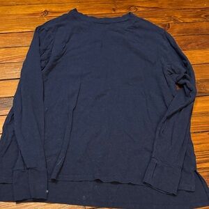 Cuddl Duds Women's Navy Long Sleeve Tee